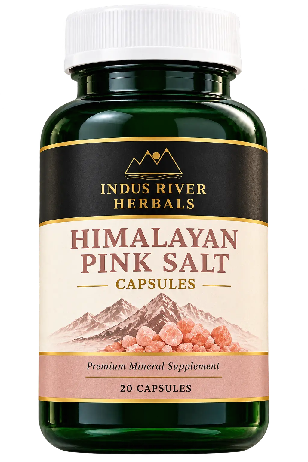 Indus River Herbals Himalayan Pink Salt Capsules bottle